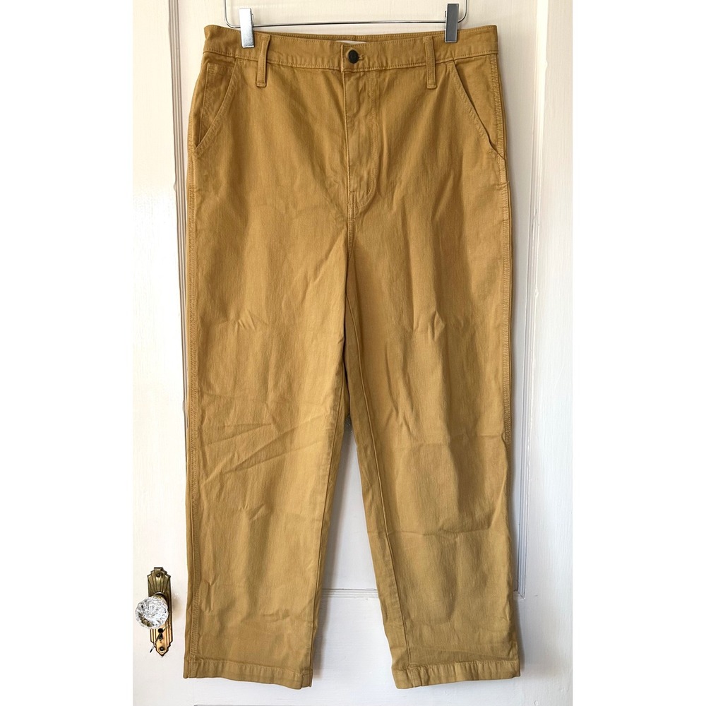 NWT Madewell Classic Straight Cotton Stretch Pants Bronzed Mustard Tan 30 Casual